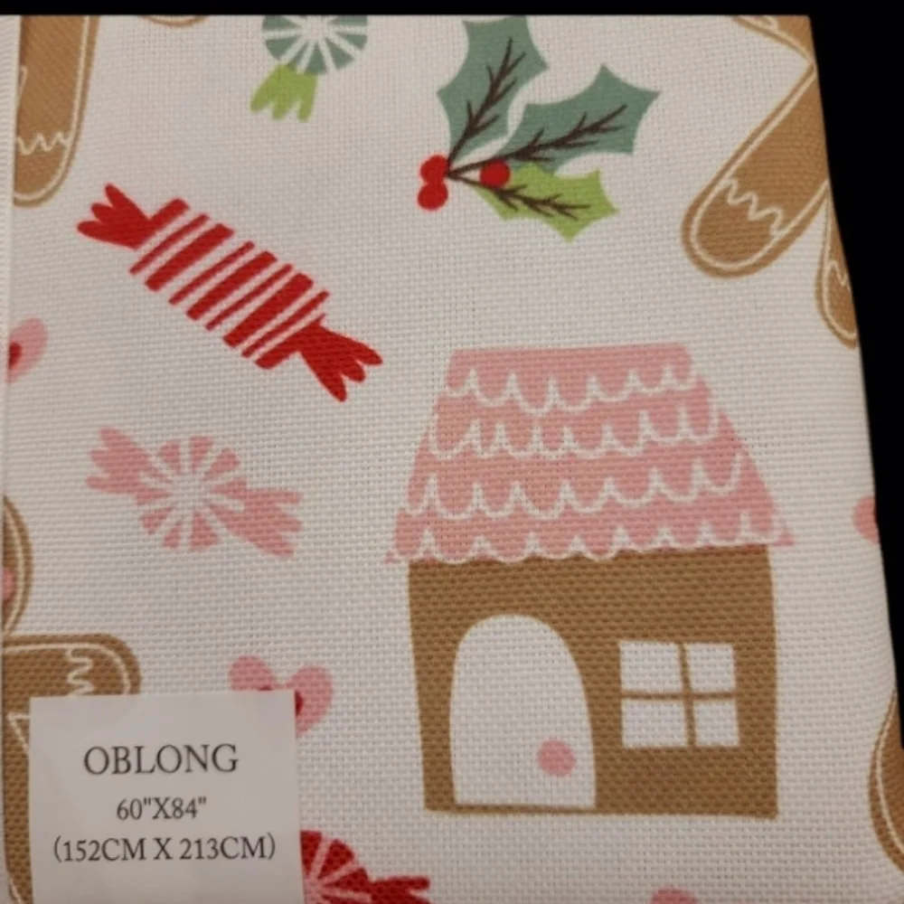 Cupcakes & Cashmere Gingerbread House Man Hollyberry Christmas Fabric Tablecloth